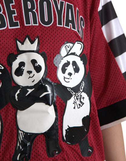 Dolce &amp; Gabbana – Mehrfarbiges, übergroßes T-Shirt mit Panda-Motiv „Royals“