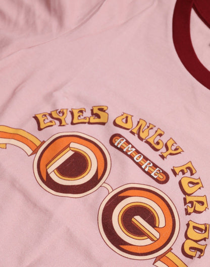 Dolce &amp; Gabbana – Rosafarbenes T-Shirt aus Baumwolle mit kurzen Ärmeln und Rundhalsausschnitt