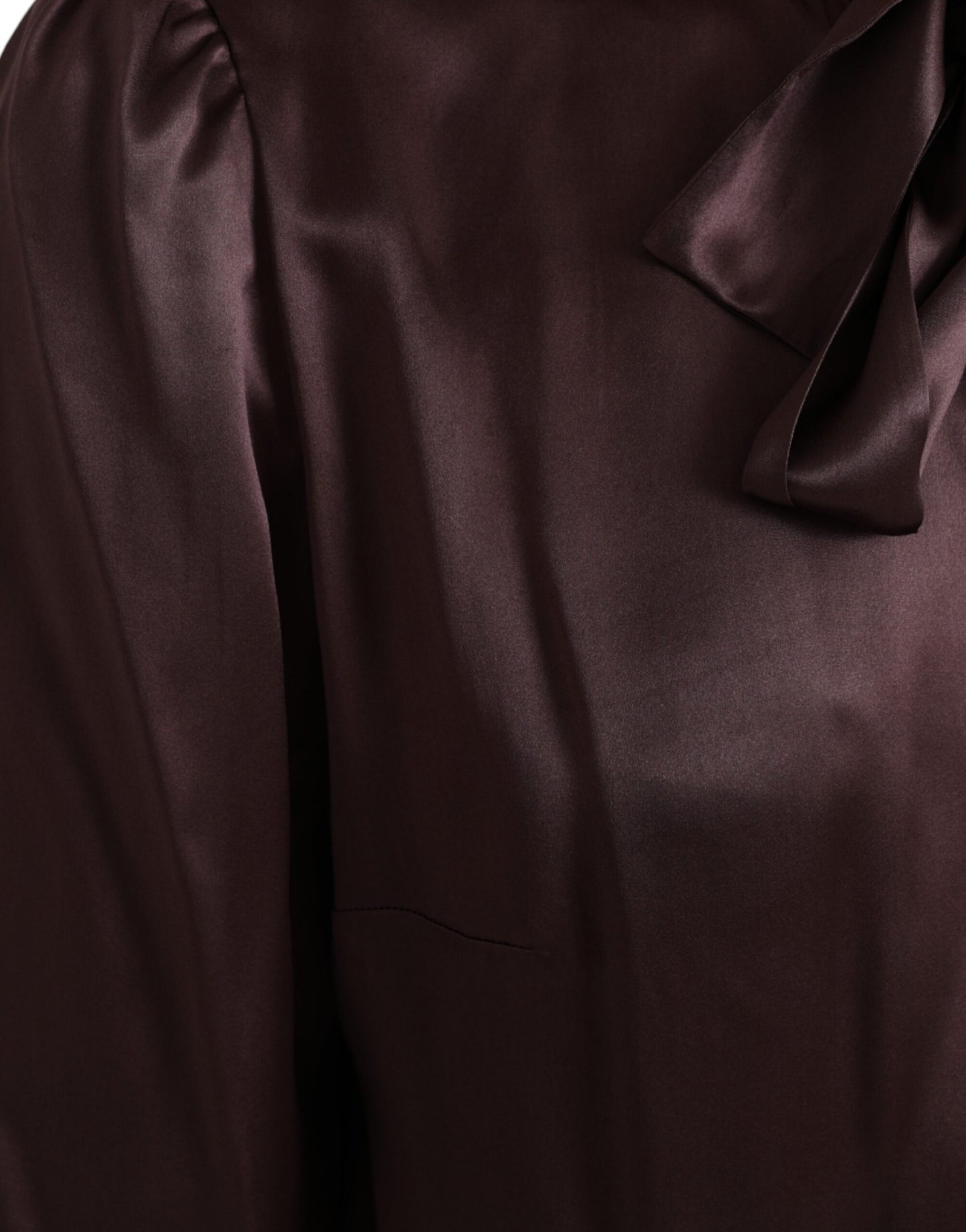 Dolce &amp; Gabbana, Braune Bluse mit Ascot-Kragen und langen Ärmeln