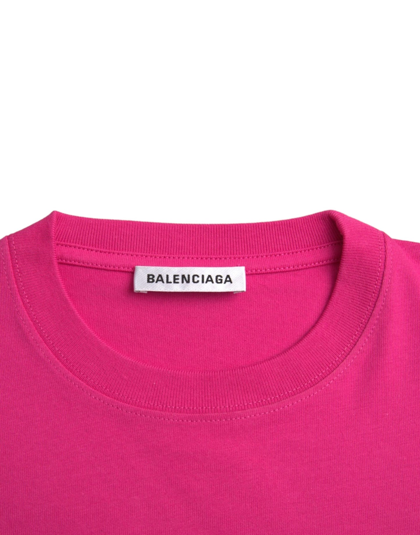 Balenciaga – T-Shirt aus Baumwolle mit Rundhalsausschnitt und kurzen Ärmeln in Rosa