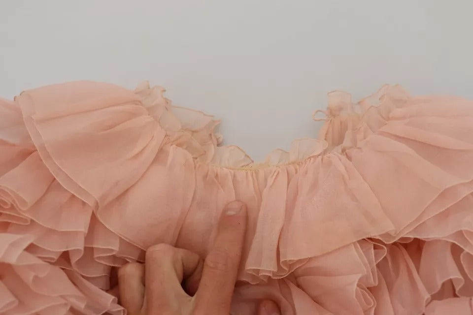 Dolce &amp; Gabbana – Rosa Pullover mit Rüschen und langen Ärmeln