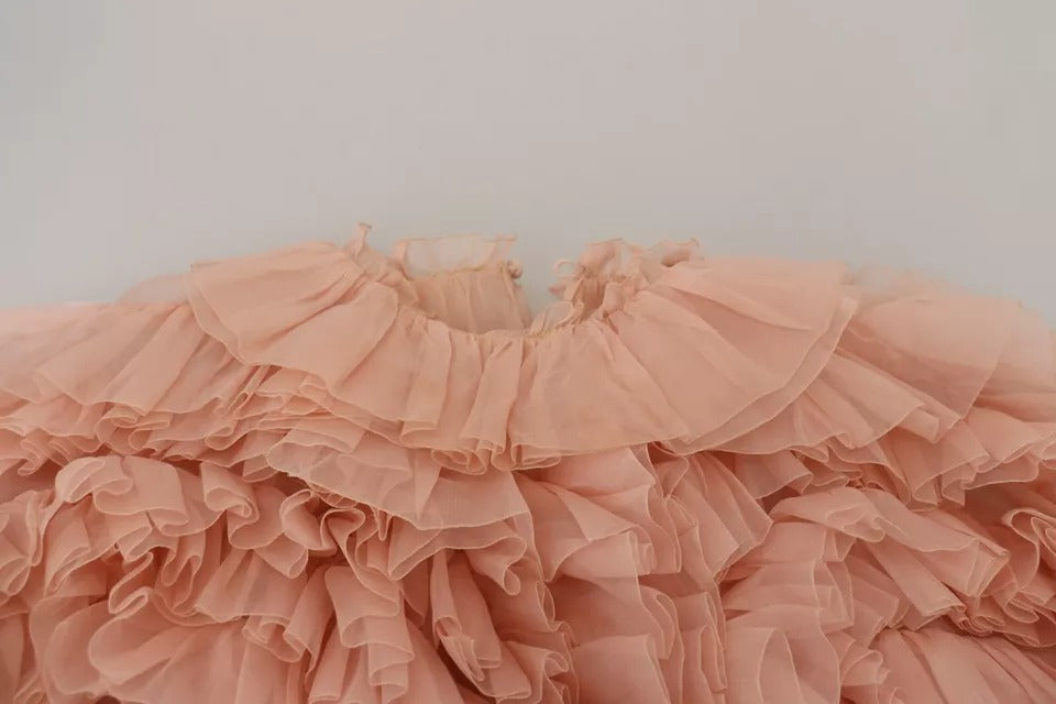 Dolce &amp; Gabbana – Rosa Pullover mit Rüschen und langen Ärmeln