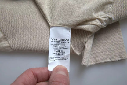 Dolce &amp; Gabbana Pullover Beige Kaschmir Rollkragenpullover