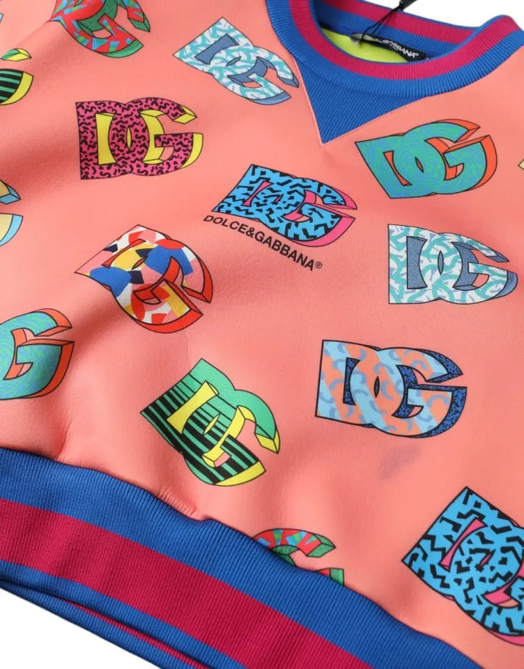 Dolce &amp; Gabbana Lachsrosa Sweatshirt mit Logo-Print