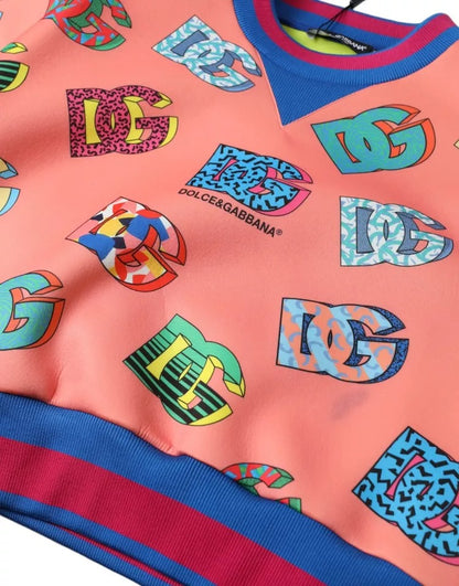 Dolce &amp; Gabbana Lachsrosa Sweatshirt mit Logo-Print