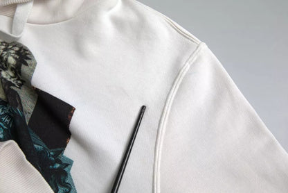 Dolce &amp; Gabbana Weißer Caesar-Kapuzenpullover aus Baumwolle