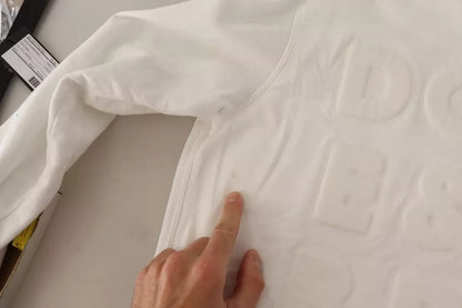 Dolce &amp; Gabbana – Weißes Baumwoll-Sweatshirt mit Logoprägung