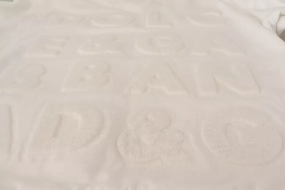 Dolce &amp; Gabbana – Weißes Baumwoll-Sweatshirt mit Logoprägung