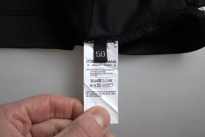 Dolce &amp; Gabbana – Schwarzes Poloshirt aus Baumwolle mit Kragen und Logo