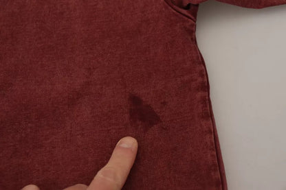 Dolce &amp; Gabbana Kastanienbraunes bedrucktes T-Shirt aus Baumwolle mit Rundhalsausschnitt