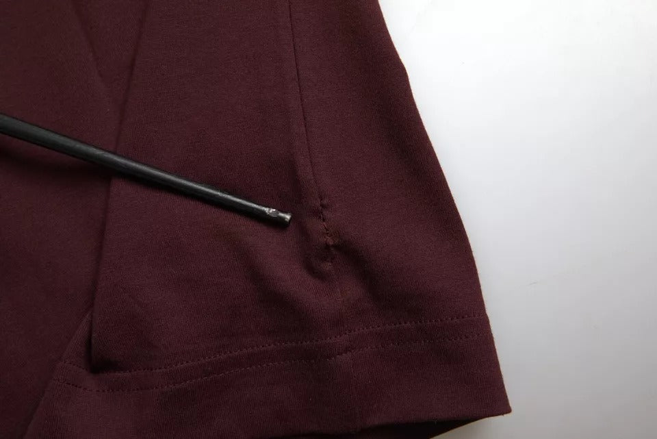 Dolce &amp; Gabbana – Kastanienbraunes T-Shirt mit Rundhalsausschnitt und Blumenmuster in Kronenform für Herren