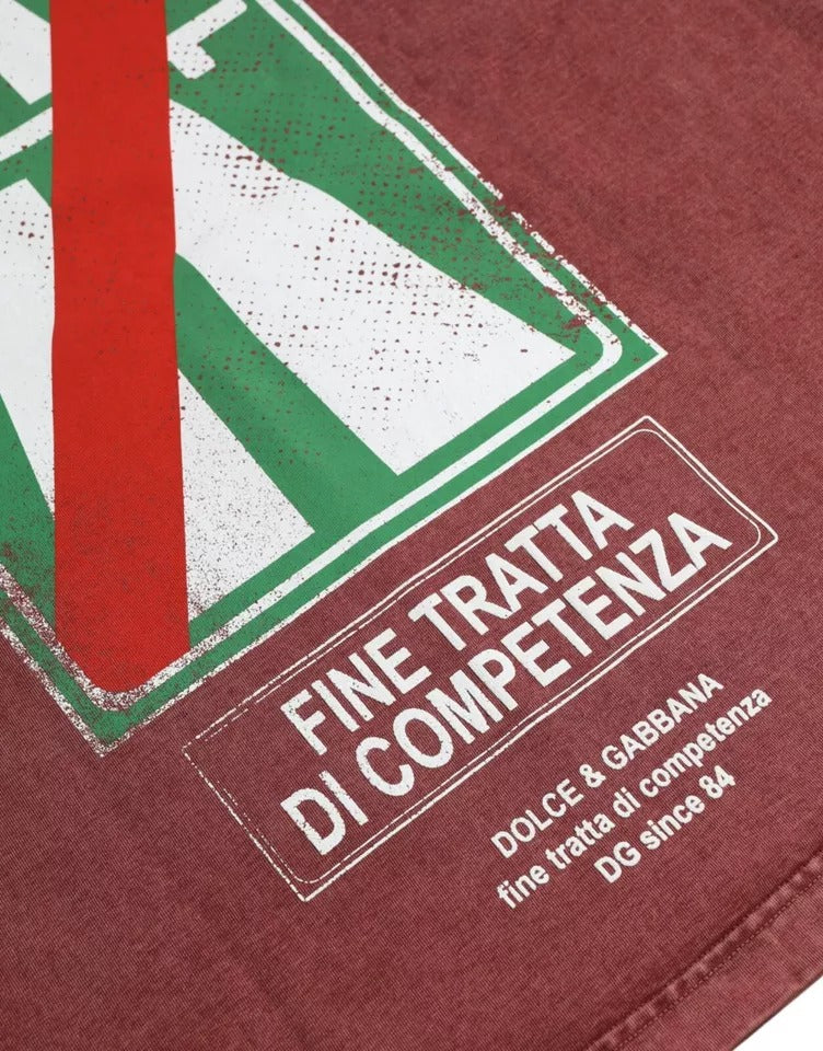 Dolce &amp; Gabbana – T-Shirt mit Rundhalsausschnitt und kurzen Ärmeln in Kastanienbraun