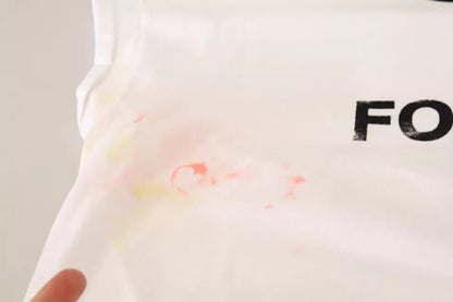 Dolce &amp; Gabbana – Weißes, kurzes T-Shirt mit „Forgot“-Print und kurzen Ärmeln