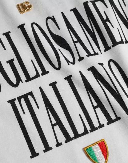 Dolce &amp; Gabbana – Weißes T-Shirt aus Baumwolle mit Rundhalsausschnitt und kurzen Ärmeln
