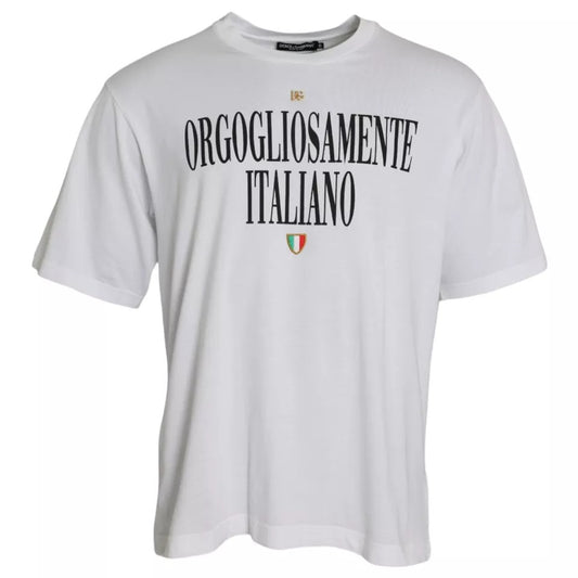Dolce &amp; Gabbana – Weißes T-Shirt aus Baumwolle mit Rundhalsausschnitt und kurzen Ärmeln