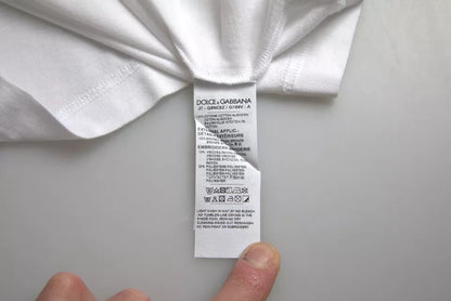 Dolce &amp; Gabbana – Weißes T-Shirt aus Baumwolle mit Rundhalsausschnitt und kurzen Ärmeln