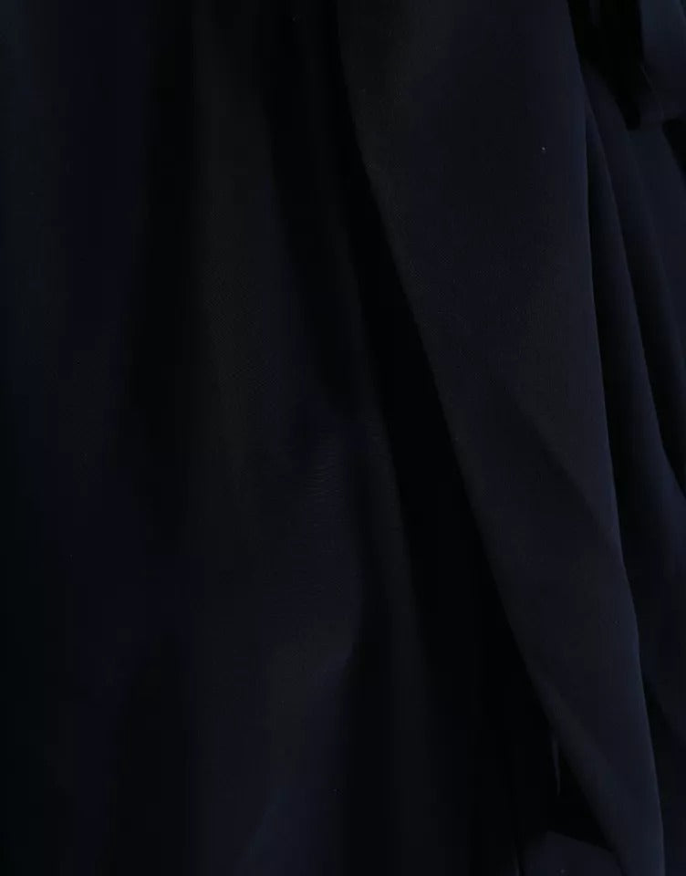 Dolce &amp; Gabbana – Blaues Blusenoberteil mit langen Ärmeln und Ascot-Kragen