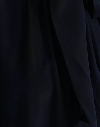 Dolce &amp; Gabbana – Blaues Blusenoberteil mit langen Ärmeln und Ascot-Kragen