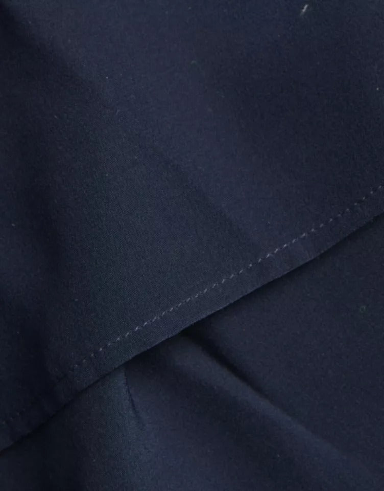 Dolce &amp; Gabbana – Blaues Blusenoberteil mit langen Ärmeln und Ascot-Kragen