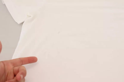 Dolce &amp; Gabbana – Optisches, weißes, bedrucktes Kurzarm-Top