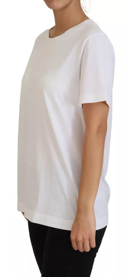 Dolce &amp; Gabbana – Optisches, weißes, bedrucktes Kurzarm-Top