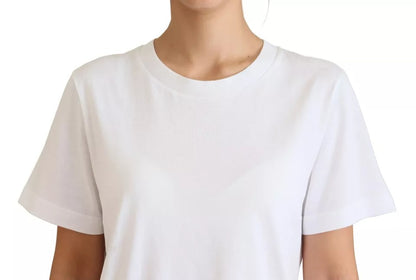 Dolce &amp; Gabbana – Optisches, weißes, bedrucktes Kurzarm-Top