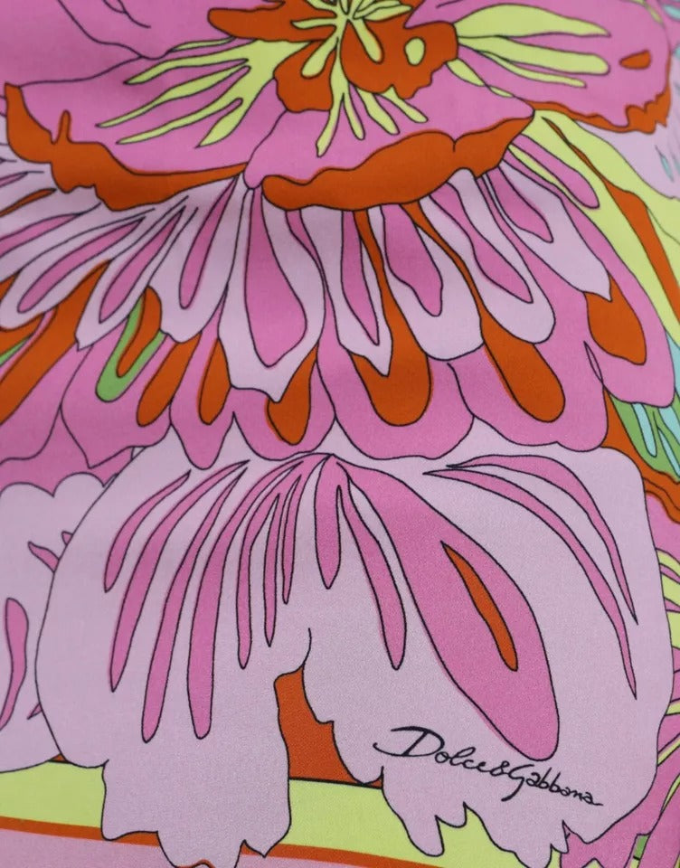 Dolce &amp; Gabbana, mehrfarbiges, ärmelloses Seiden-Tanktop mit Blumenmuster