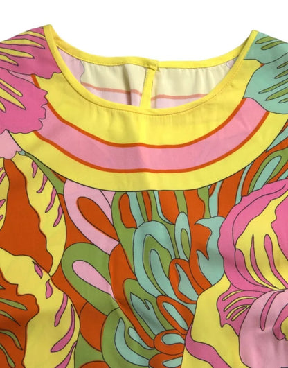 Dolce &amp; Gabbana, mehrfarbiges, ärmelloses Seiden-Tanktop mit Blumenmuster