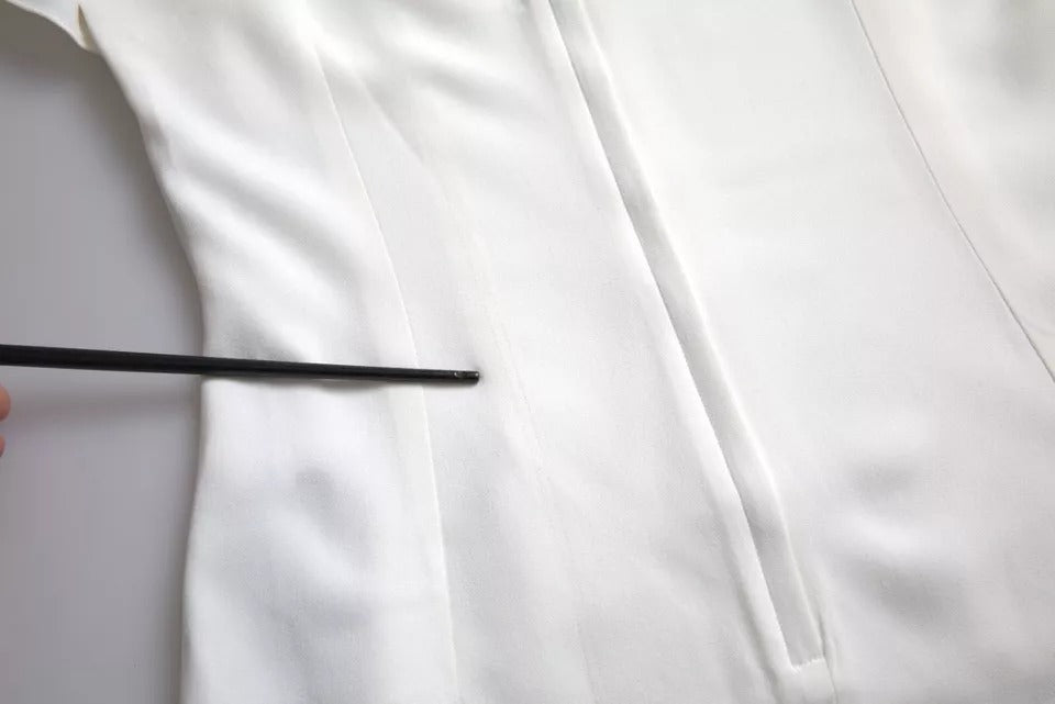 Dolce &amp; Gabbana – Weißes Viskose-Oberteil mit Rundhalsausschnitt und kurzen Ärmeln