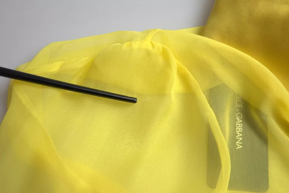 Dolce &amp; Gabbana, gelbes, langärmliges Blusenoberteil mit Knopfleiste