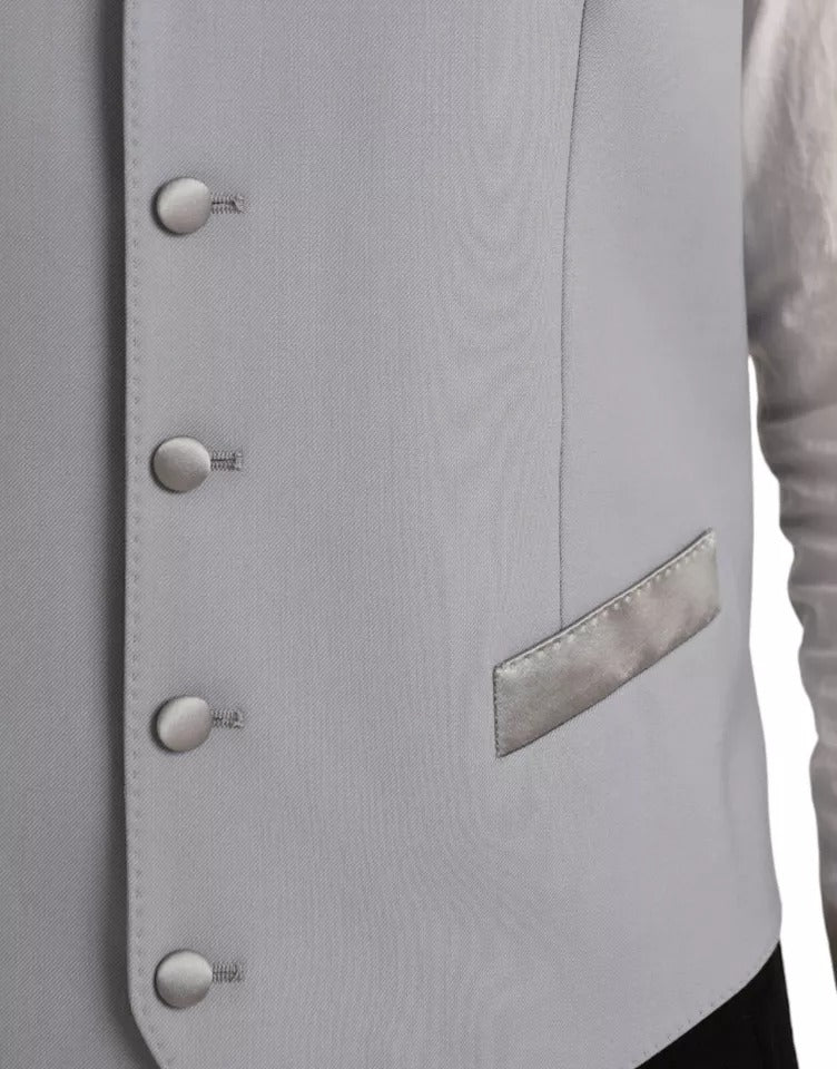 Dolce &amp; Gabbana Hellblaue Weste aus Wolle für formelle Anlässe