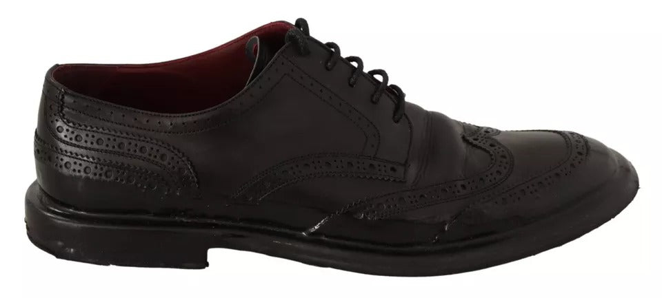 Dolce &amp; Gabbana – Schwarze Brogue-Oxford-Abendschuhe aus Leder