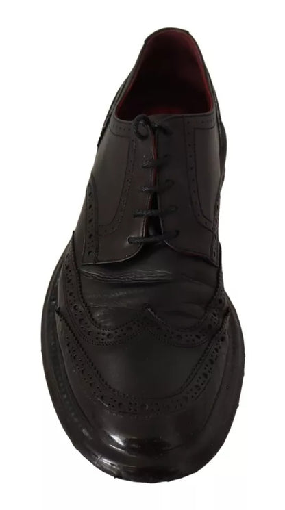 Dolce &amp; Gabbana – Schwarze Brogue-Oxford-Abendschuhe aus Leder