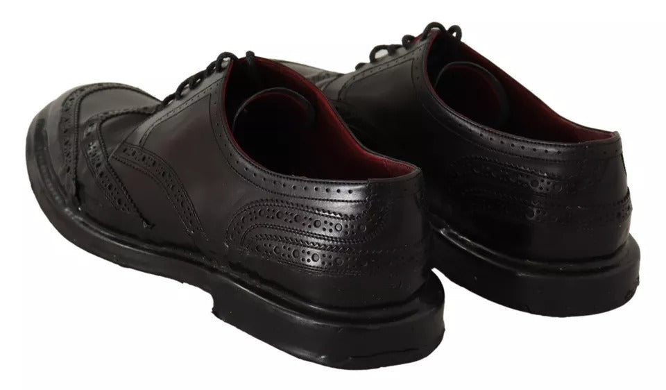 Dolce &amp; Gabbana – Schwarze Brogue-Oxford-Abendschuhe aus Leder