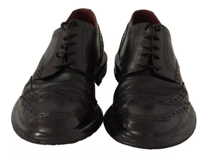 Dolce &amp; Gabbana – Schwarze Brogue-Oxford-Abendschuhe aus Leder