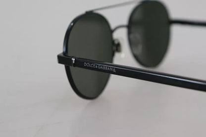 Dolce &amp; Gabbana Sonnenbrille DG2245, mattschwarzer Stahlrahmen, grüne Gläser