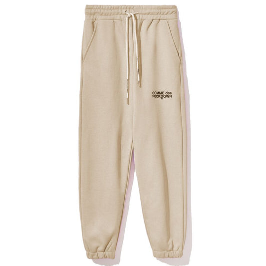 Comme Des Fuckdown Beige Baumwoll-Jogginghose für Damen