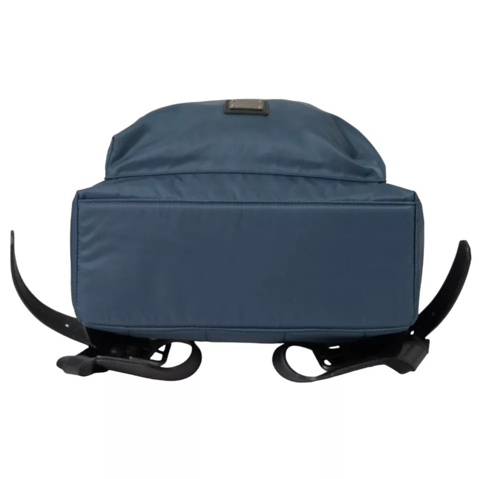 Dolce &amp; Gabbana Blauer Nylon-Rucksack mit #DGFamily-Patch für Herren