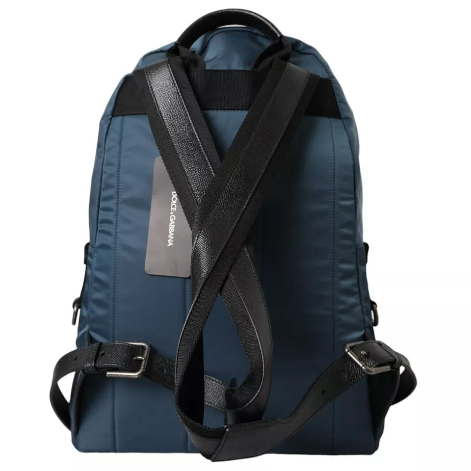 Dolce &amp; Gabbana Blauer Nylon-Rucksack mit #DGFamily-Patch für Herren