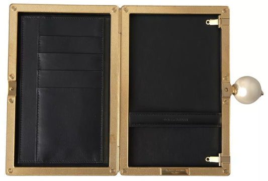 Dolce &amp; Gabbana Clutch aus rosa Seide mit Goldrahmen, Abendtasche für Partys