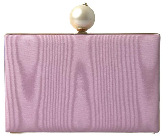 Dolce &amp; Gabbana Clutch aus rosa Seide mit Goldrahmen, Abendtasche für Partys