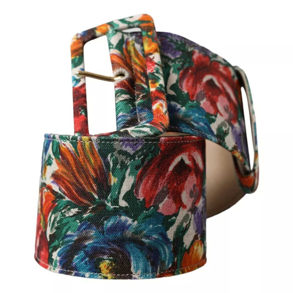 Mehrfarbiger, breiter Taillengürtel aus Carretto-Stoff von Dolce &amp; Gabbana