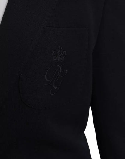 Dolce &amp; Gabbana – Blauer, einreihiger Blazer aus Wolle mit Kerbe