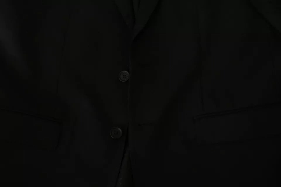 Dolce &amp; Gabbana – Schwarzer Slim Fit-Blazer aus Wolle mit Revers