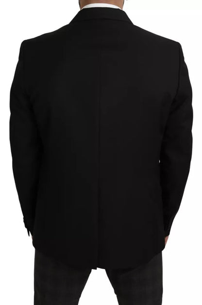 Dolce &amp; Gabbana – Schwarzer Slim Fit-Blazer aus Wolle mit Revers