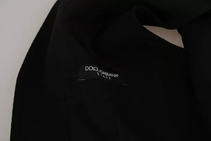 Dolce &amp; Gabbana – Schwarze, einfarbige Weste „STAFF“ in schmaler Passform