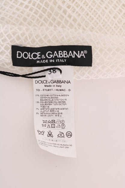 Dolce &amp; Gabbana Transparentes Tanktop aus weißem Netz
