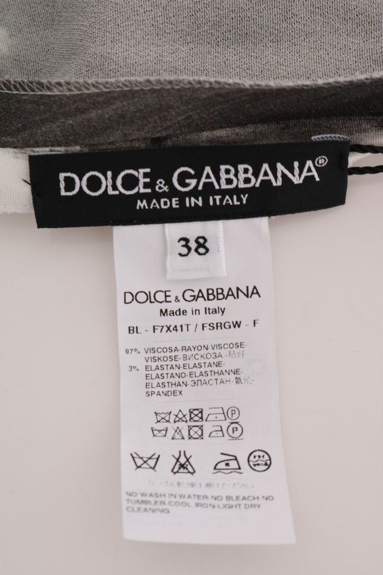 Dolce &amp; Gabbana – Blusentop mit weißem und schwarzem Streifenmuster