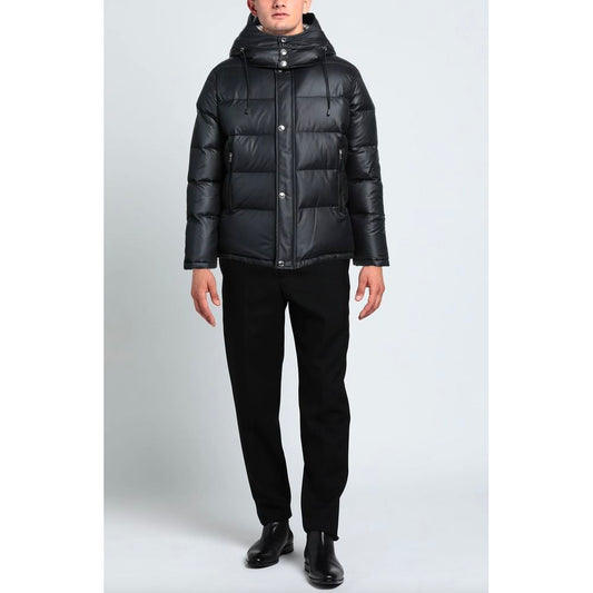 Aquascutum Schwarze Polyester-Herrenjacke mit abnehmbarer Kapuze