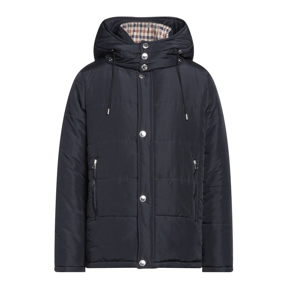 Aquascutum Blaue Polyamid-Herrenjacke